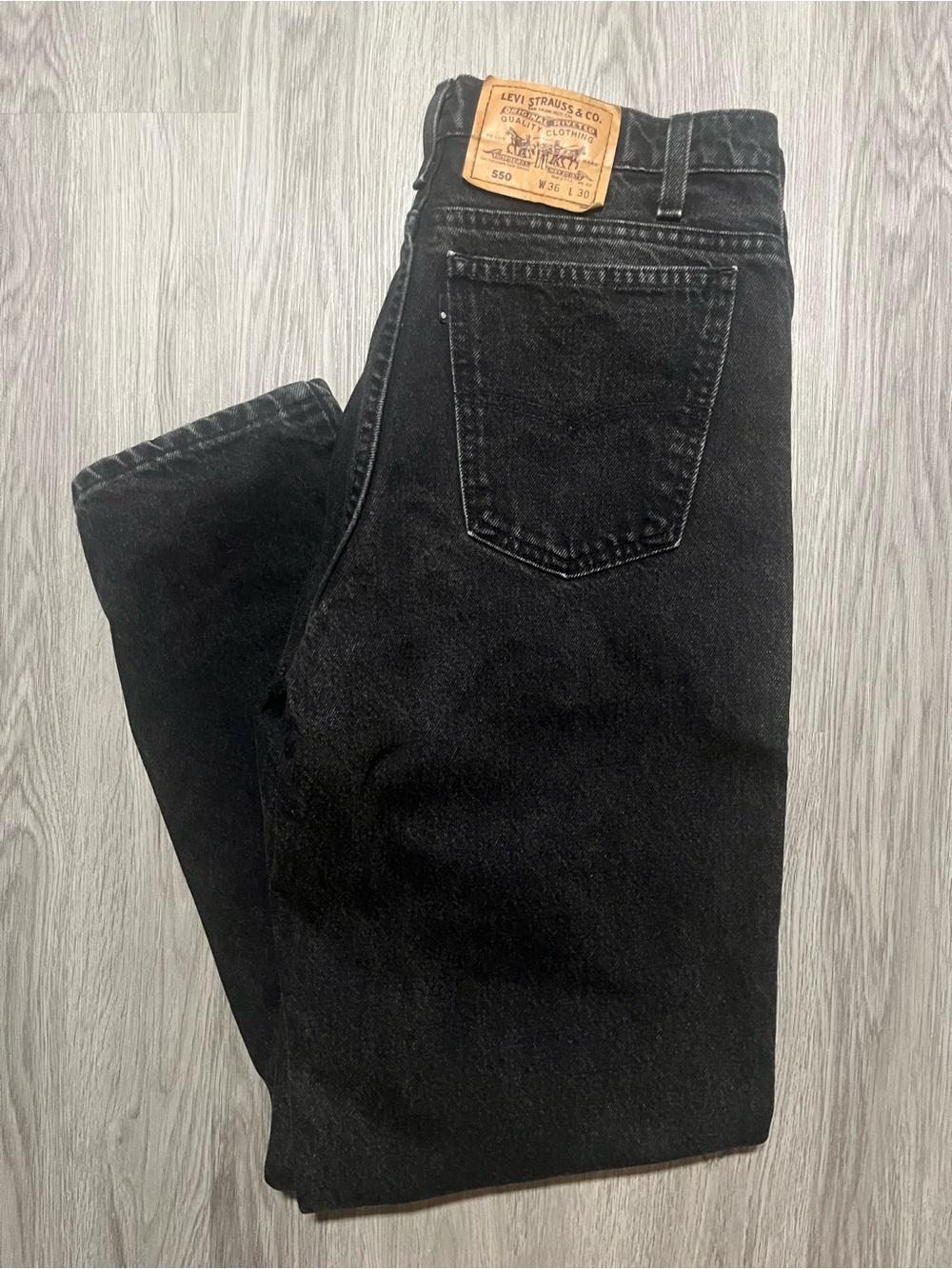 90s Levi’s 550 vintage black tab black jeans pants men’s waist 34 made in USA